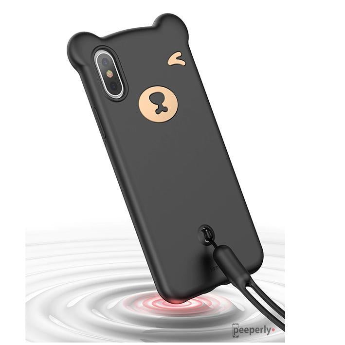 Baseus ® iPhone XS Max Bear Design Silicone Case casemarts