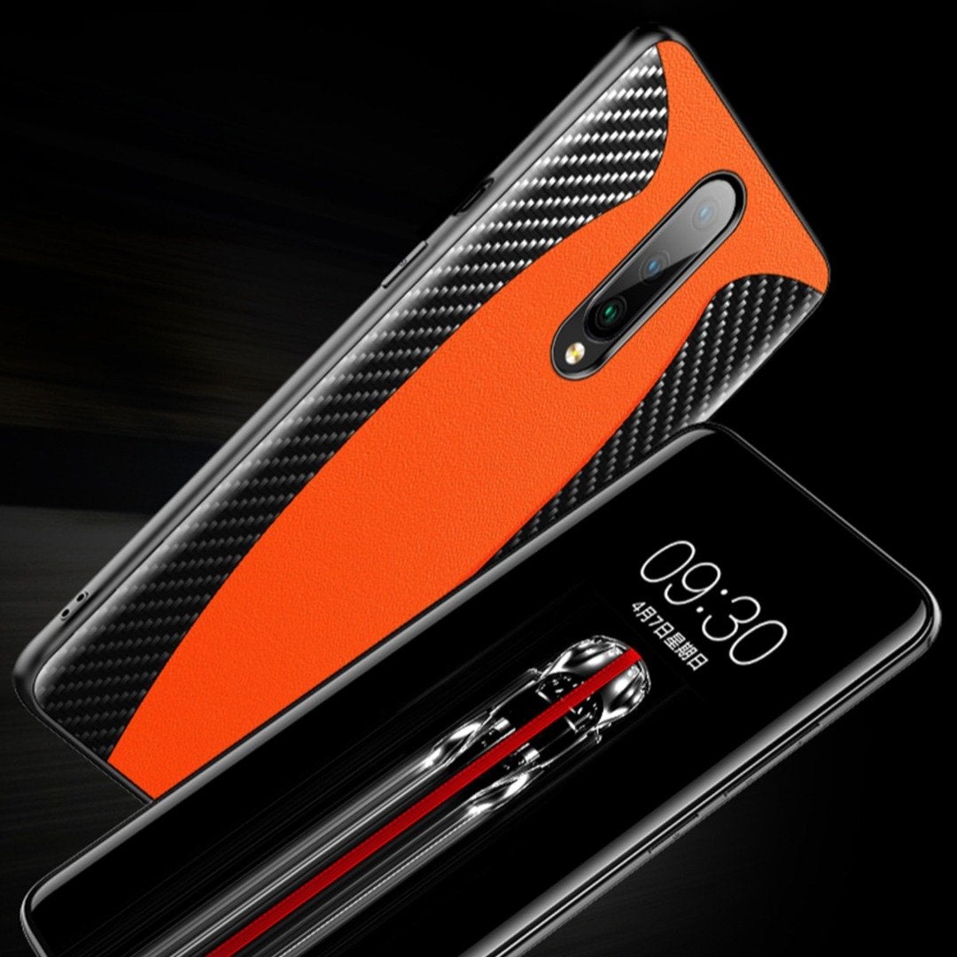 OnePlus 8 Mclaren Style Carbon Leather Texture Case casemarts