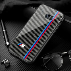 Galaxy S7 Edge 3D Carbon Fiber Pattern Glass Case casemarts