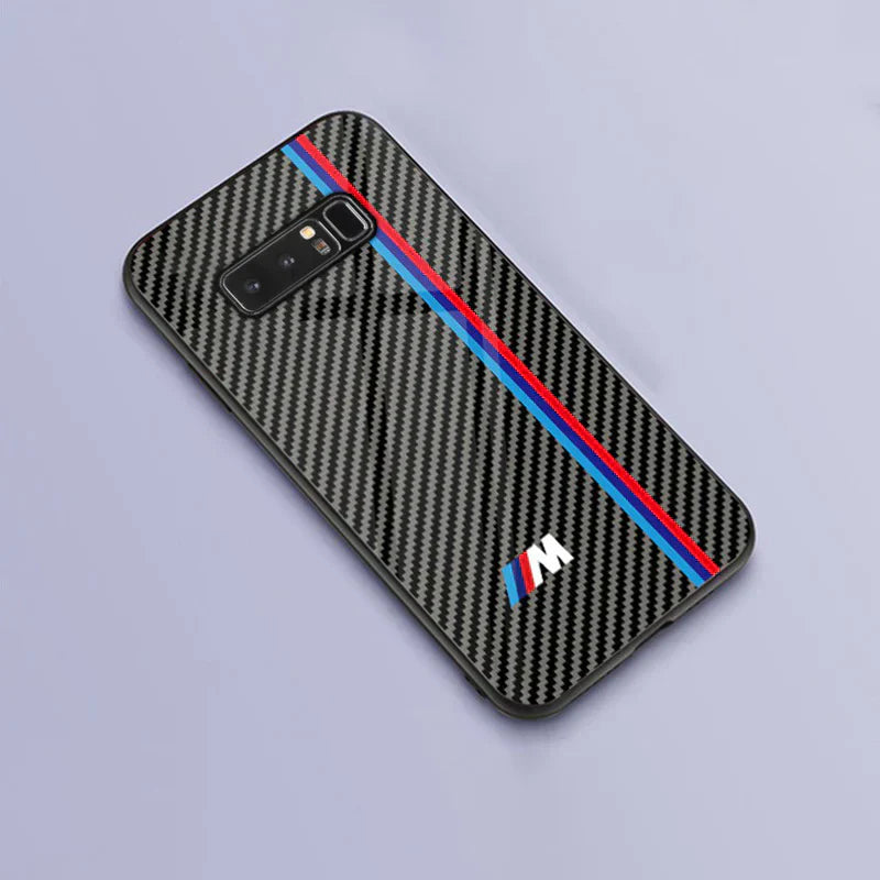 Galaxy Note 8 3D Carbon Fiber Pattern Glass Case casemarts