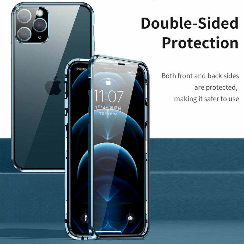 iPhone Series Electronic Auto-Fit (Front+ Back) Glass Magnetic Case casemarts