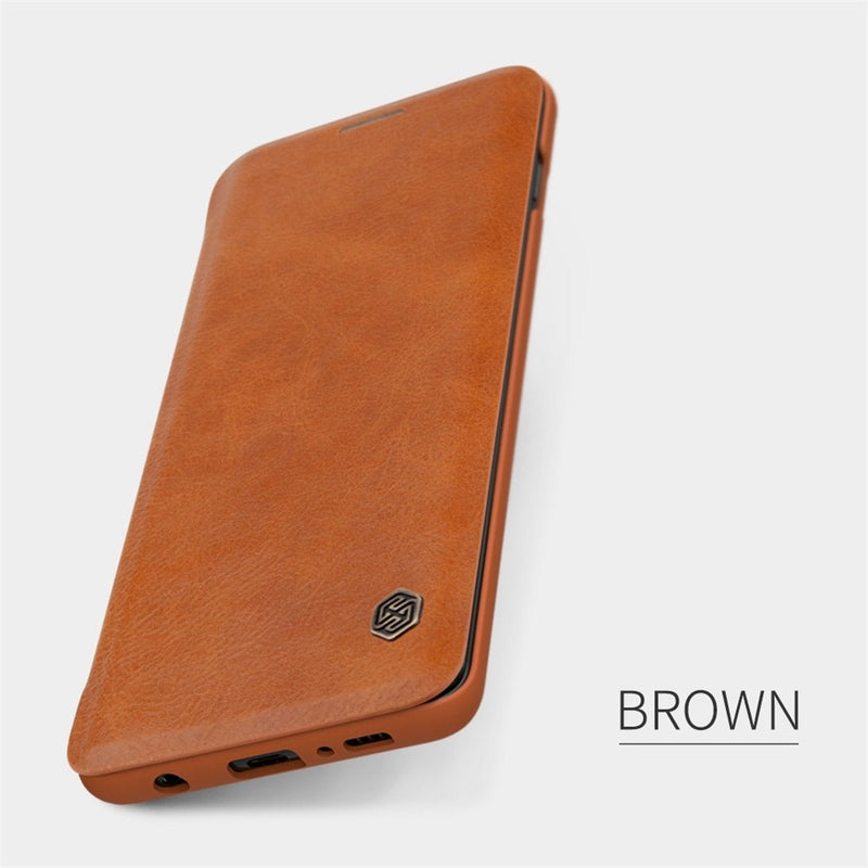 Galaxy S10e Genuine QIN Leather Flip Case casemarts