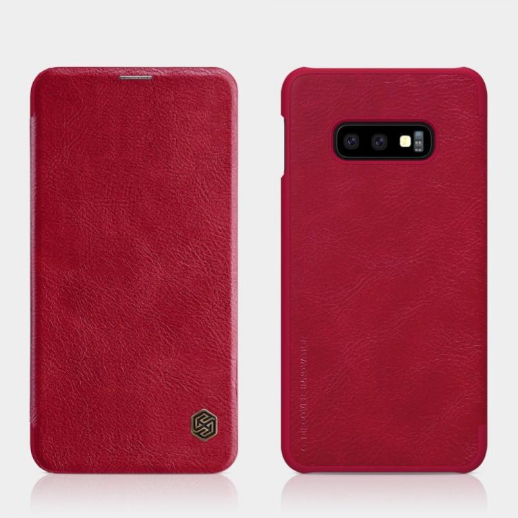 Galaxy S10e Genuine QIN Leather Flip Case casemarts