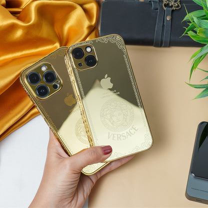 iPhone 15 Series Crafted Gold Luxurious Camera Protective Case casemarts