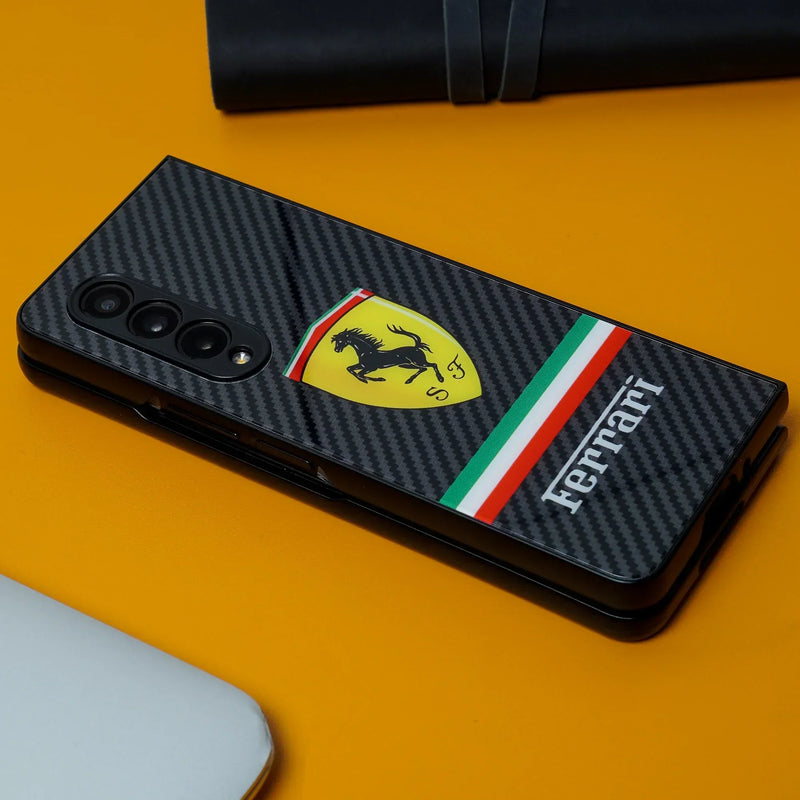 Galaxy Z Fold3 Luxurious Carbon Fiber Glass Case casemarts