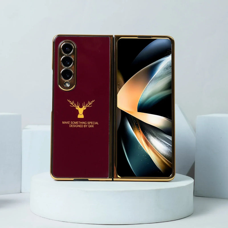 Galaxy Z Fold4 Deer Pattern Inspirational Glass Case casemarts