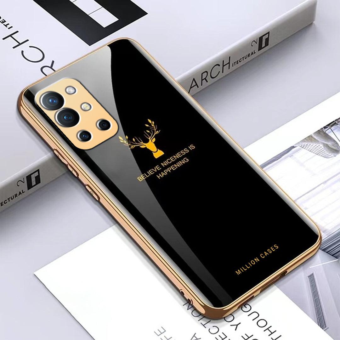 OnePlus 9R Deer Electroplating Glass Case casemarts