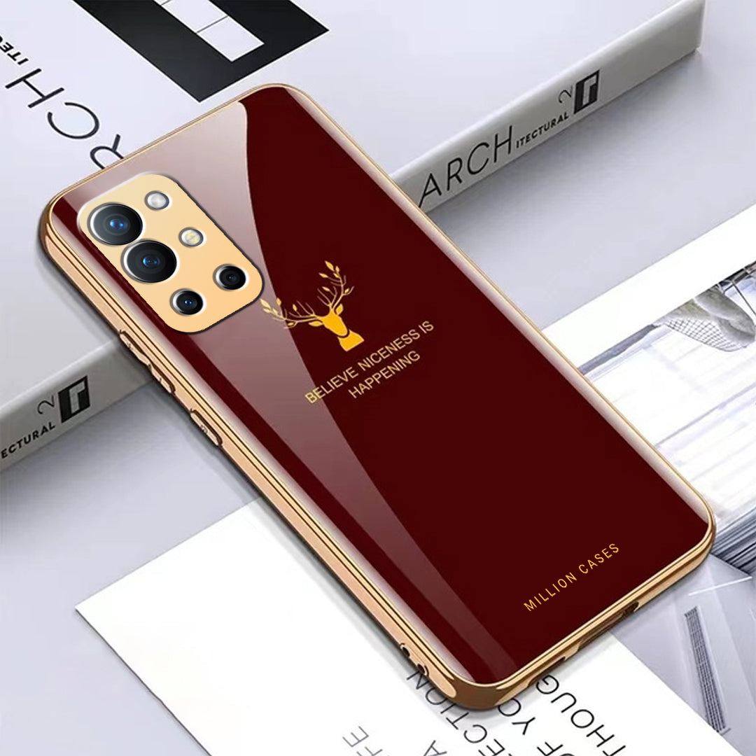 OnePlus 9R Deer Electroplating Glass Case casemarts