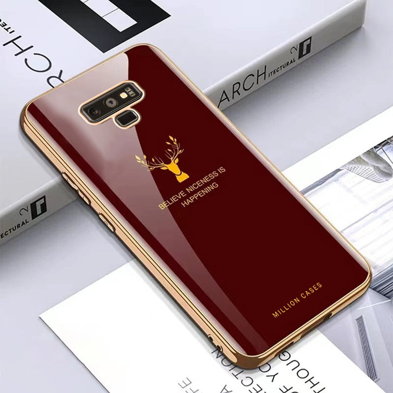 Galaxy Note 9 Electroplating Deer Pattern Glass Case casemarts