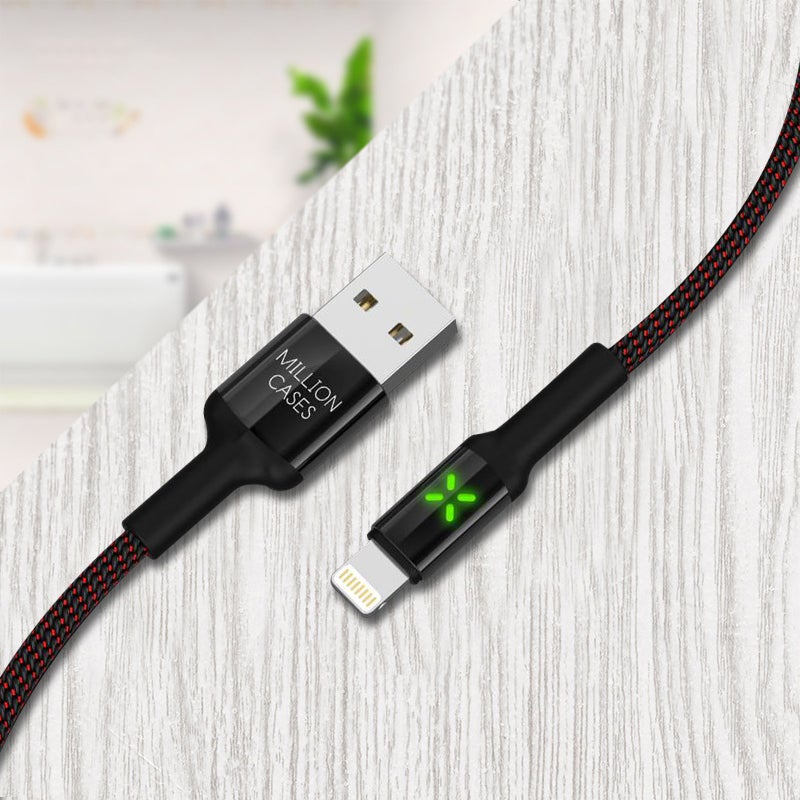 Million Cases Auto Disconnect Fast Charging Braided Lightning Cable casemarts