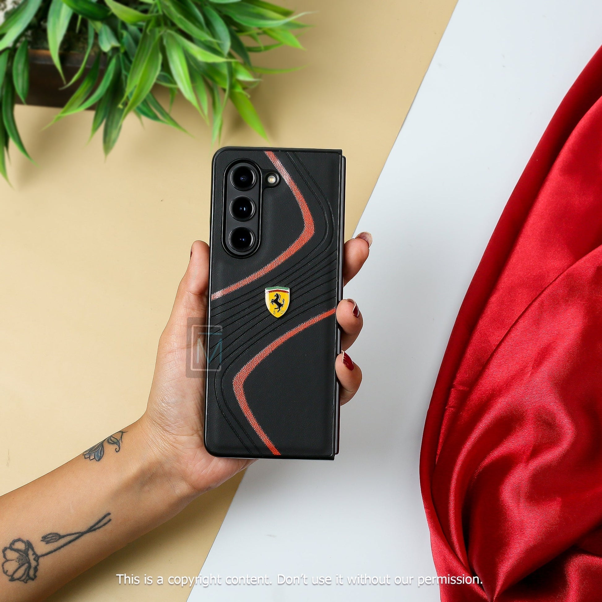 Ferrari® Galaxy Z Fold5 Luxurious Quilted Supercar Case casemarts