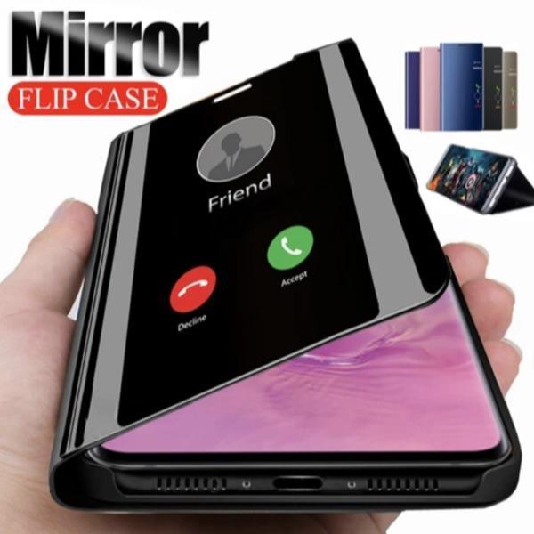 Galaxy M21 Mirror Clear View Flip Case [Non Sensor Working] casemarts