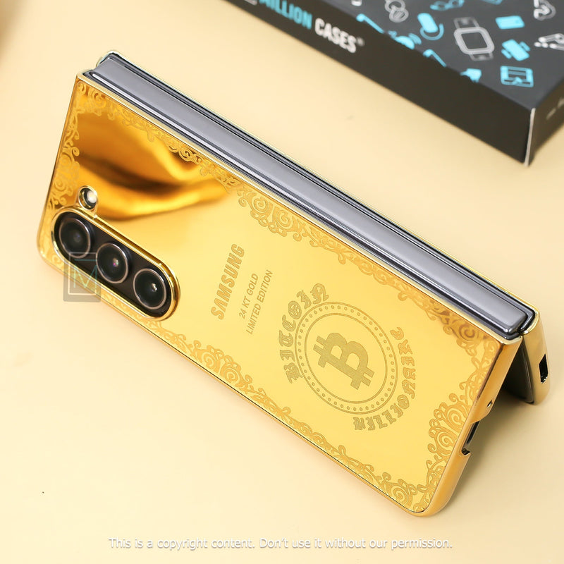 Galaxy Z Fold5 Crafted Gold Luxurious Camera Protective Case casemarts