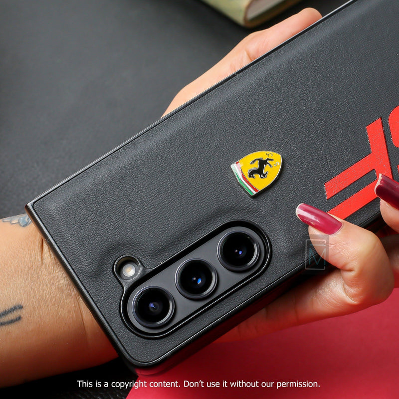 Galaxy Z Fold5 Speed Edition Ferrari Leather Case casemarts