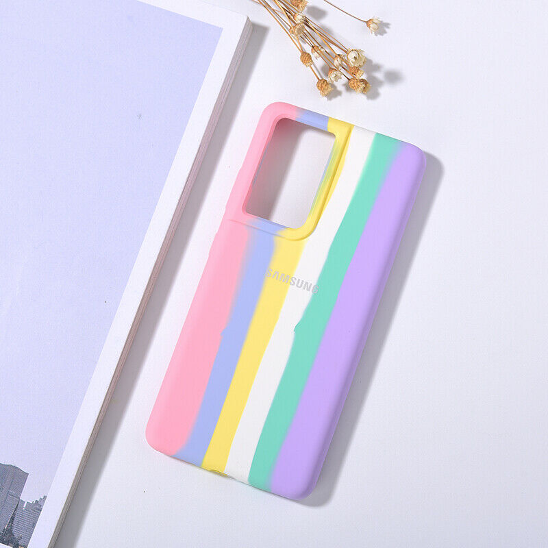 Galaxy S21 Ultra Rainbow Liquid Silicone Logo Case casemarts