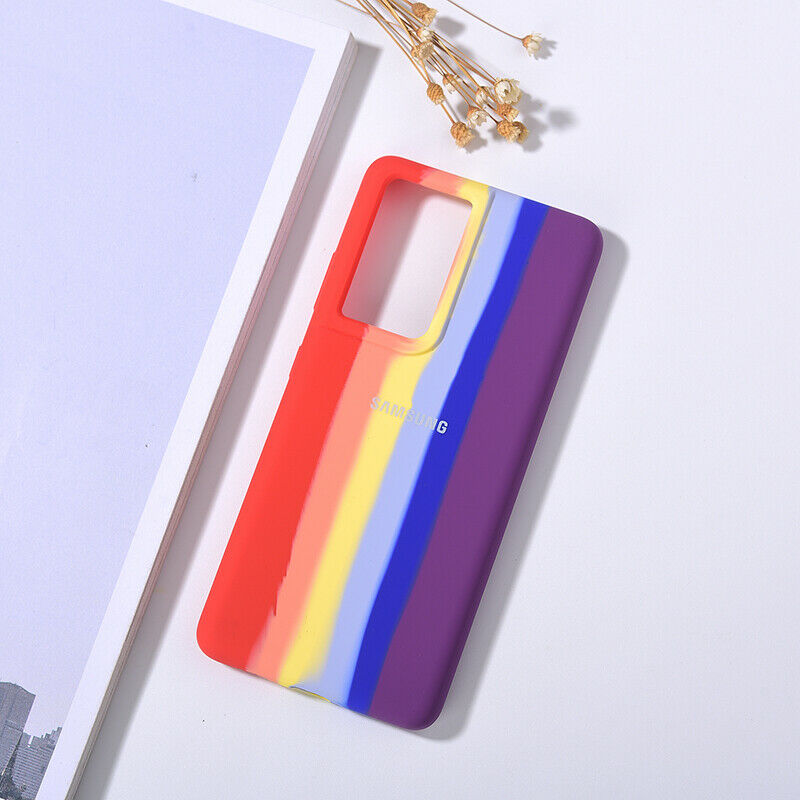 Galaxy S21 Ultra Rainbow Liquid Silicone Logo Case casemarts