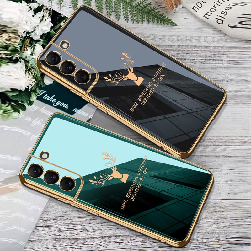 Galaxy S22 Electroplating Deer Print Soft Case casemarts