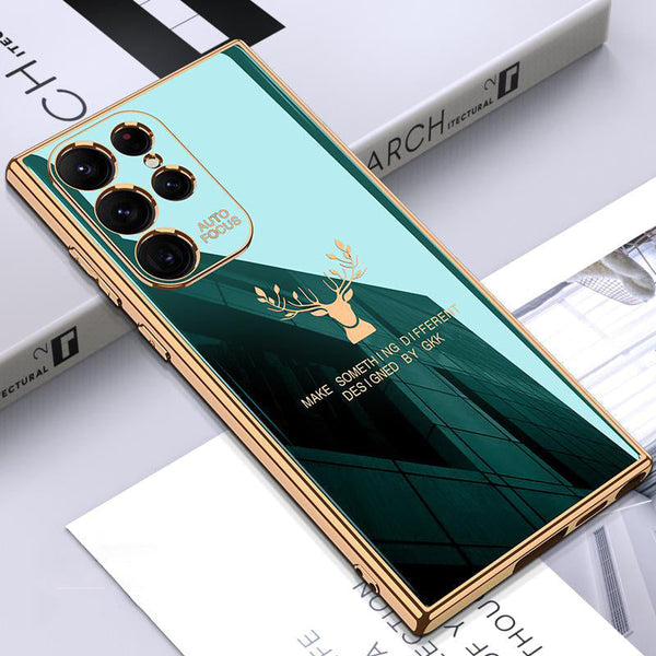 Galaxy S22 Ultra Electroplating Deer Print Soft Case casemarts