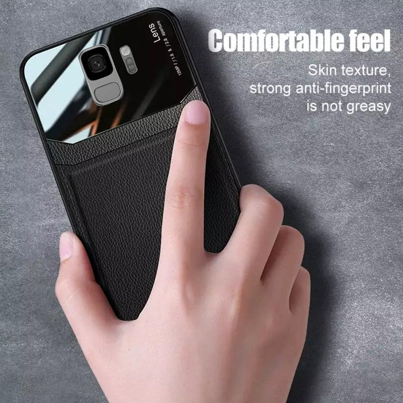 Galaxy S9 Sleek Slim Leather Glass Case casemarts