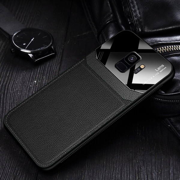 Galaxy S9 Sleek Slim Leather Glass Case casemarts