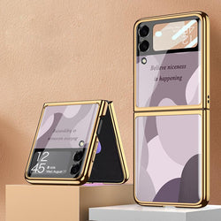 Galaxy Z Flip3 Bubble Pattern Inspirational Glass Case casemarts