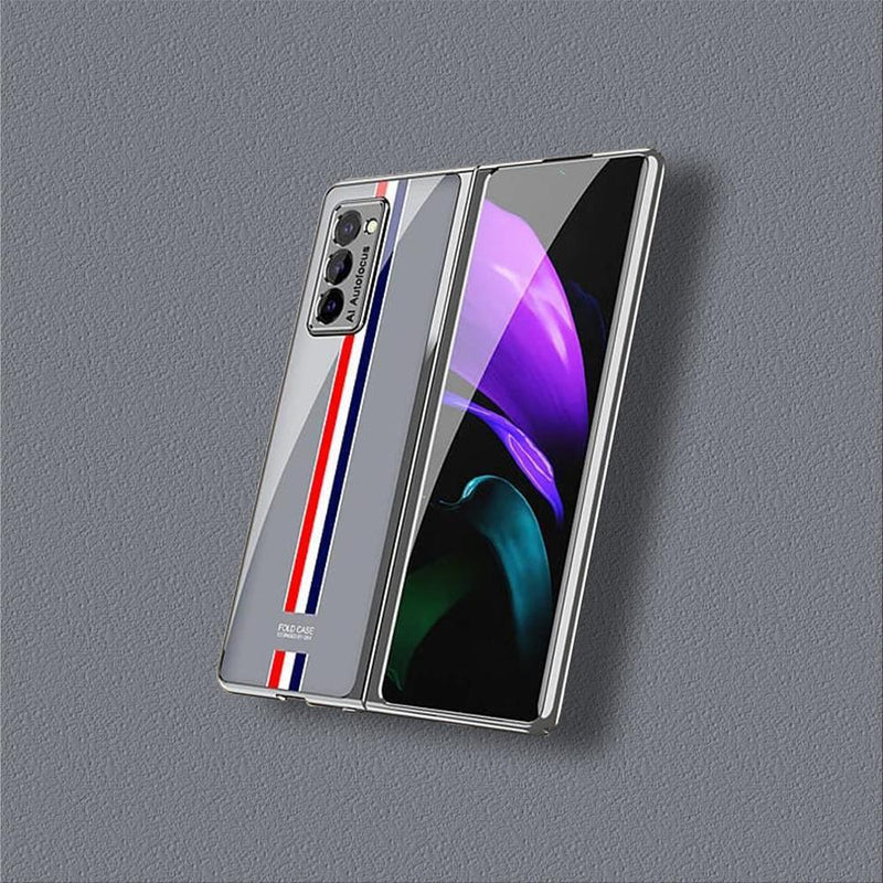 Galaxy Z Fold2 Luxury Colored Strap Glass Case casemarts