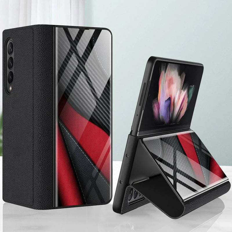 Galaxy Z Fold2 Luxury Printed Glass Case casemarts