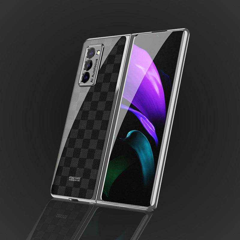 Galaxy Z Fold3 Check Pattern Glass Flip Case casemarts