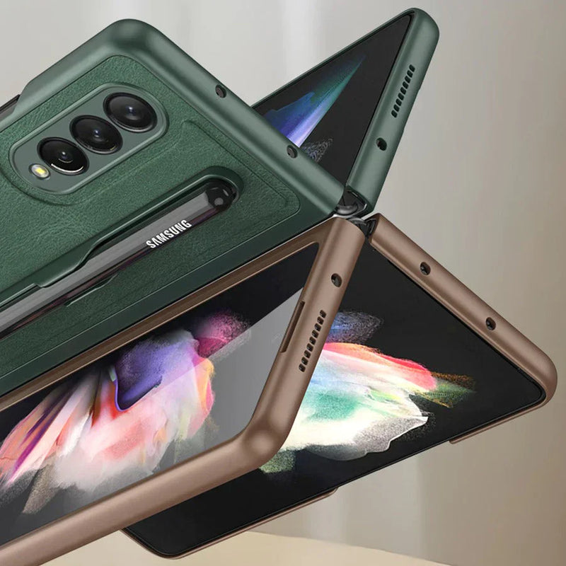 Galaxy Z Fold3 S-Pen Holder Leather Case casemarts