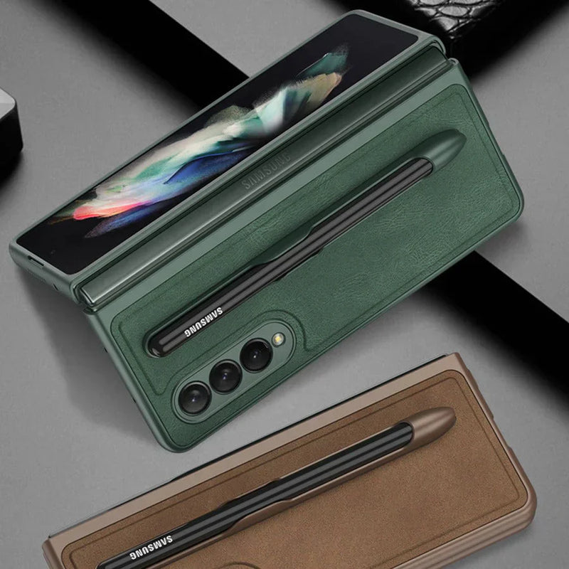 Galaxy Z Fold3 S-Pen Holder Leather Case casemarts