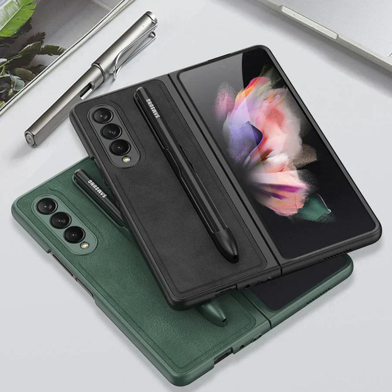 Galaxy Z Fold3 S-Pen Holder Leather Case casemarts