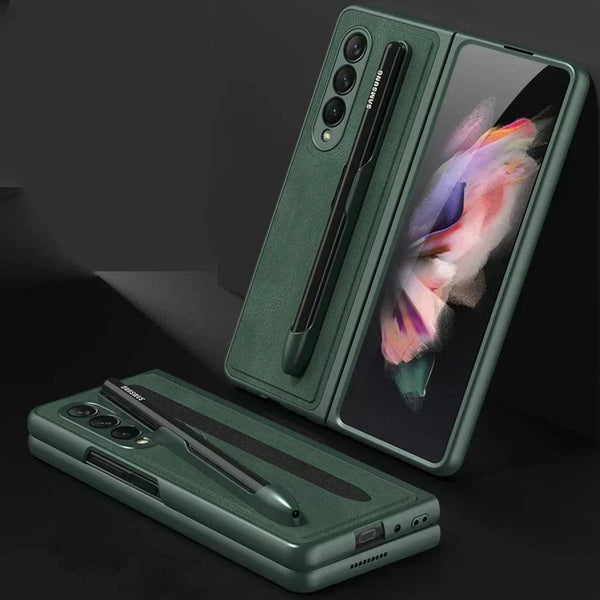 Galaxy Z Fold3 S-Pen Holder Leather Case casemarts