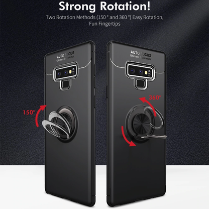 Galaxy Note 9 (3 in 1 Combo) Metallic Ring Case + Tempered Glass + Earphones casemarts