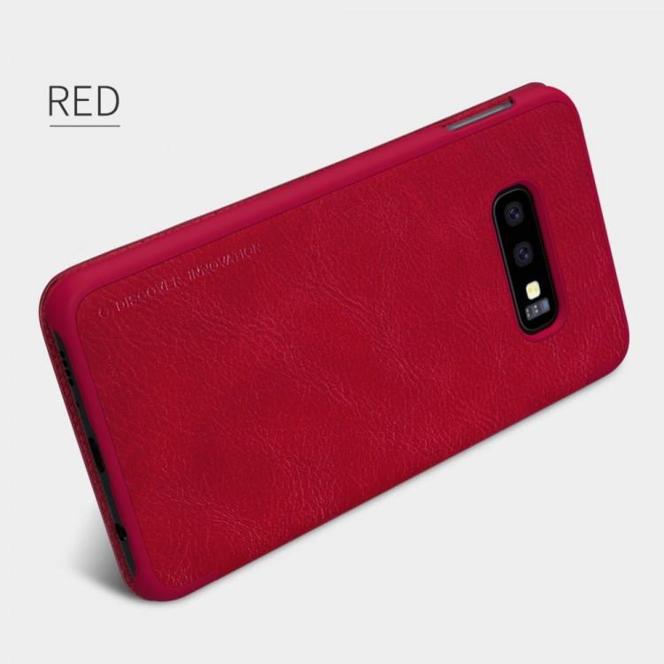 Galaxy S10e Genuine QIN Leather Flip Case casemarts