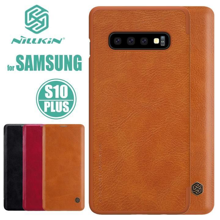 Galaxy S10e Genuine QIN Leather Flip Case casemarts