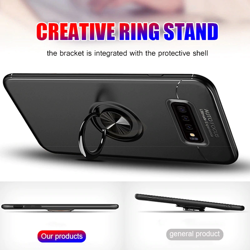 Galaxy S10 Plus Metallic Finger Ring Holder Matte Case casemarts