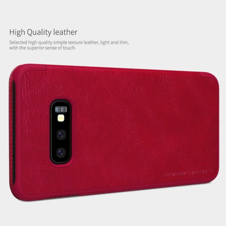 Galaxy S10e Genuine QIN Leather Flip Case casemarts