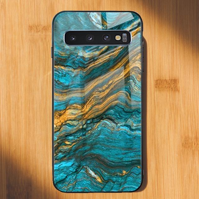 Galaxy S10 Soothing Sea Pattern Marble Glass Back Case casemarts