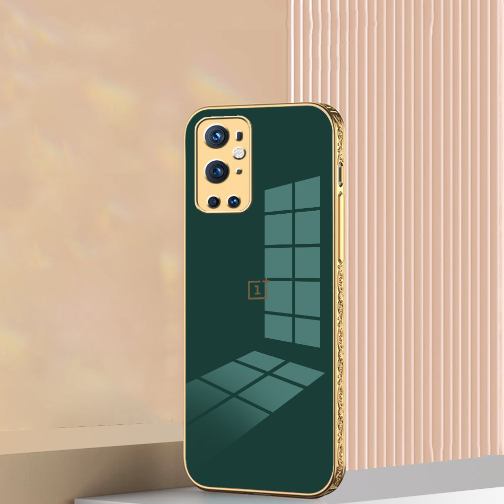 OnePlus 9 Pro Embossed TPU Gold Edge Design Case casemarts