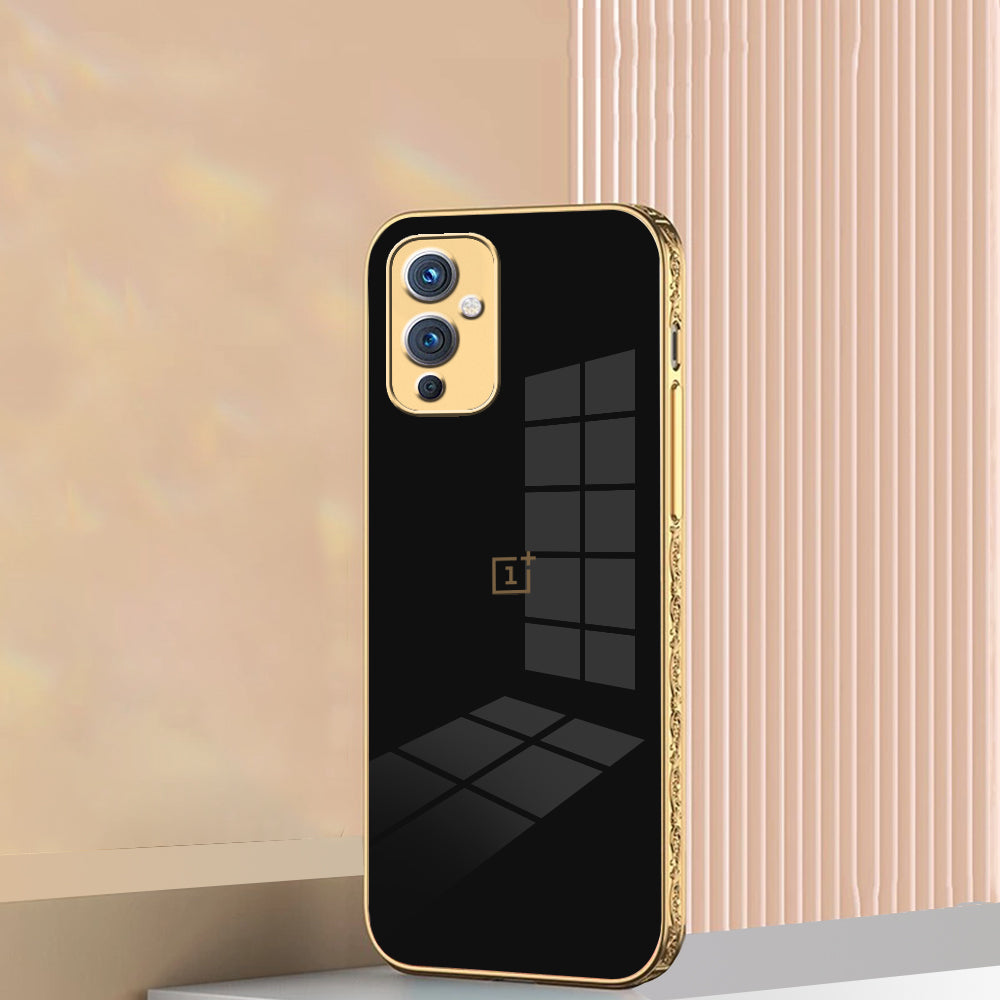 OnePlus 9 Embossed TPU Gold Edge Design Case casemarts