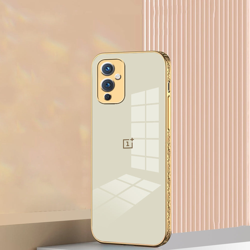 OnePlus 9 Embossed TPU Gold Edge Design Case casemarts