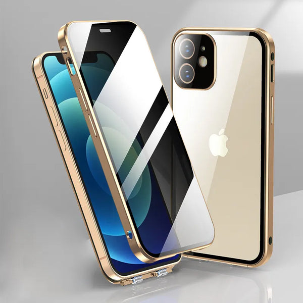 2024 Magnetic Glass Double-Sided Privacy Phone Case For iPhone pipi