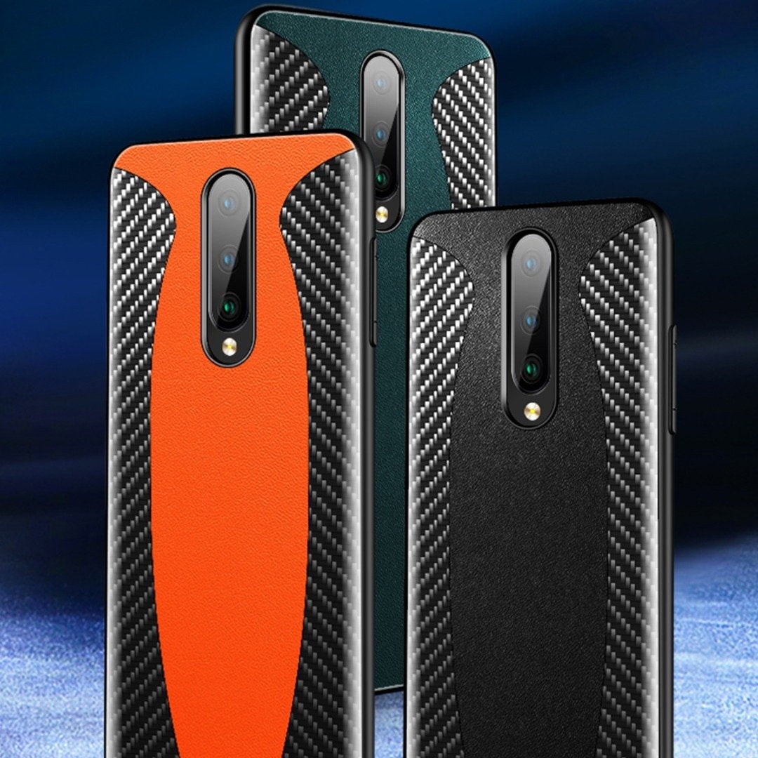 OnePlus 8 Mclaren Style Carbon Leather Texture Case casemarts