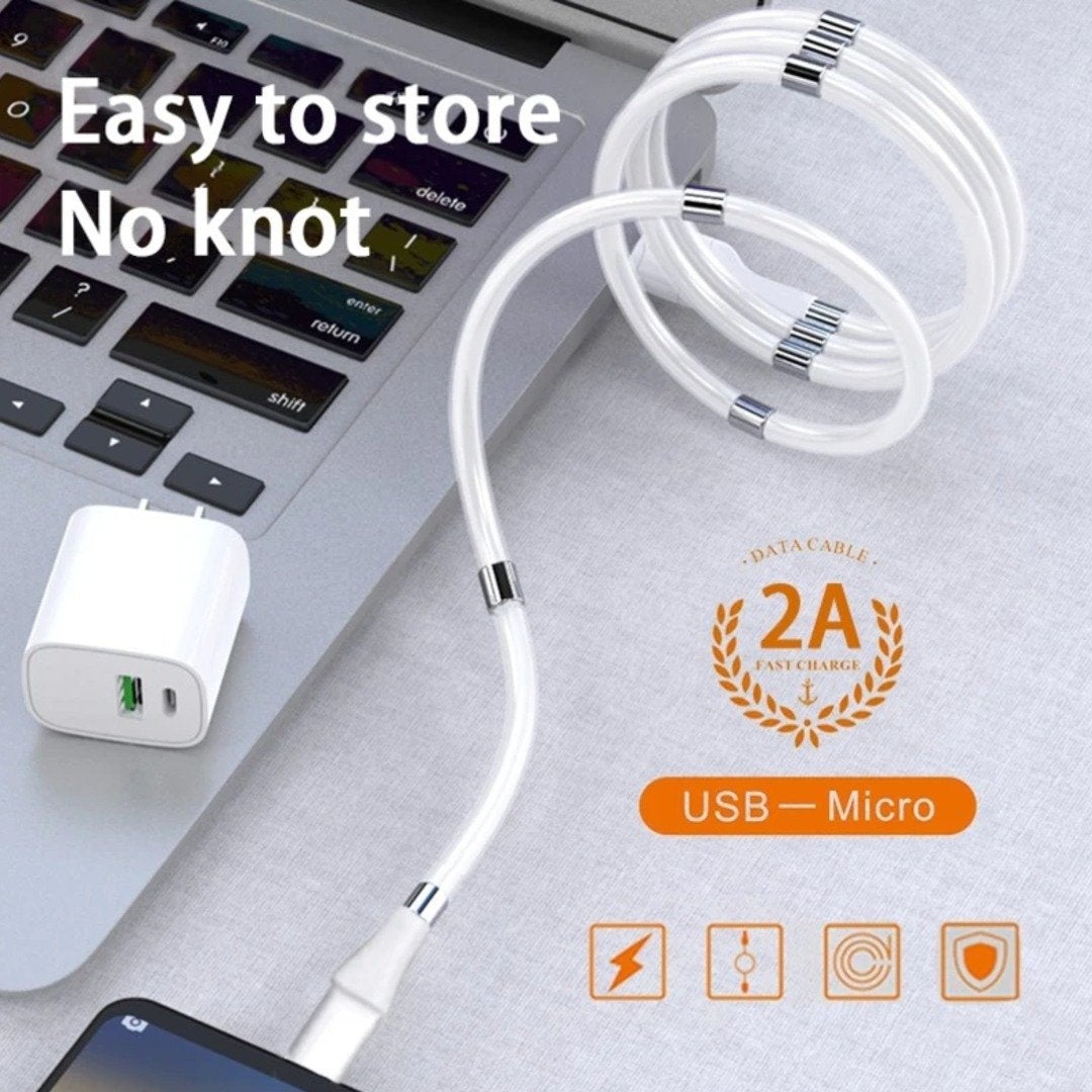 Sleek Magnetic USB Lightning Fast Charging cable casemarts