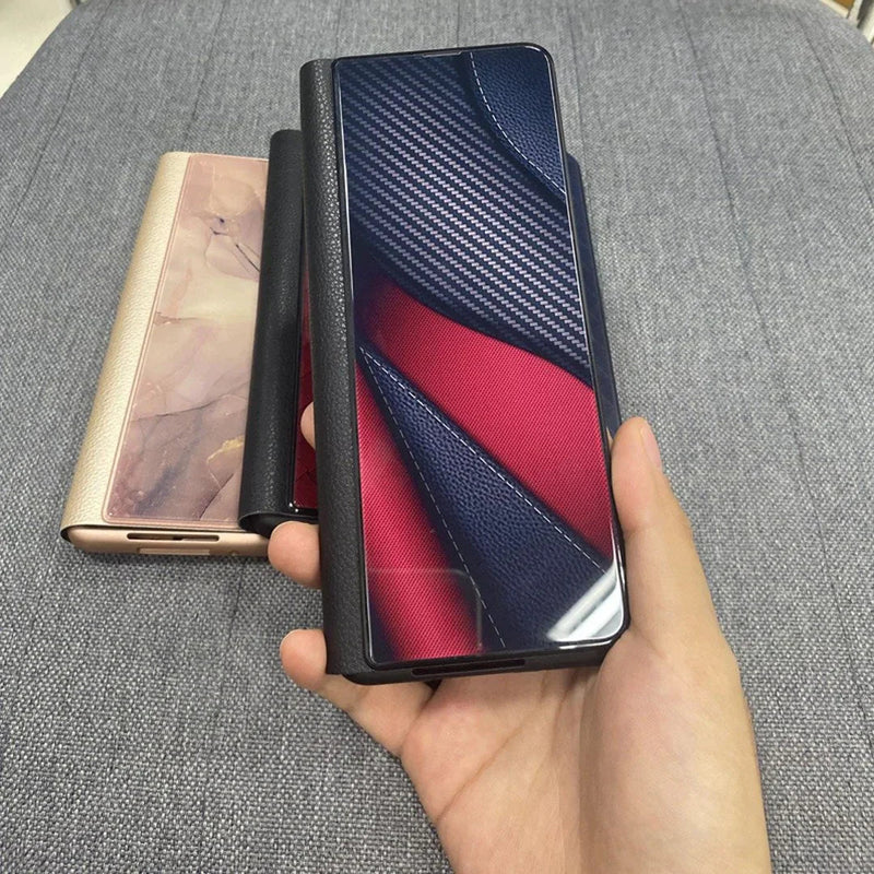 Galaxy Z Fold2 Luxury Printed Glass Case casemarts