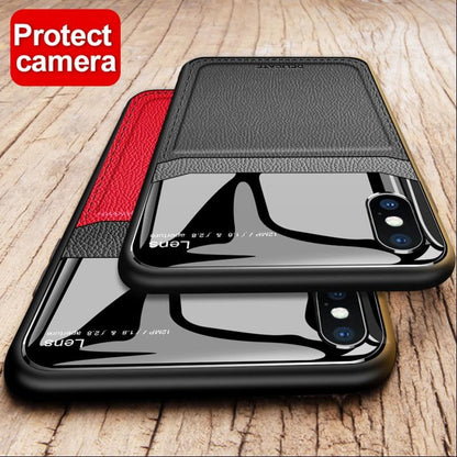 iPhone X Series Sleek Slim Leather Glass Case casemarts