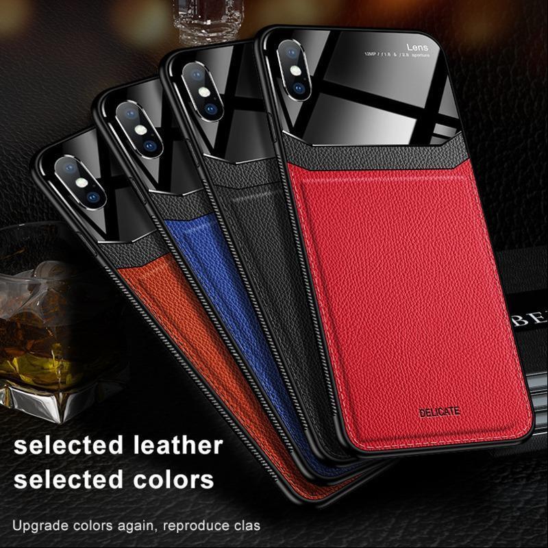 iPhone X Series Sleek Slim Leather Glass Case casemarts