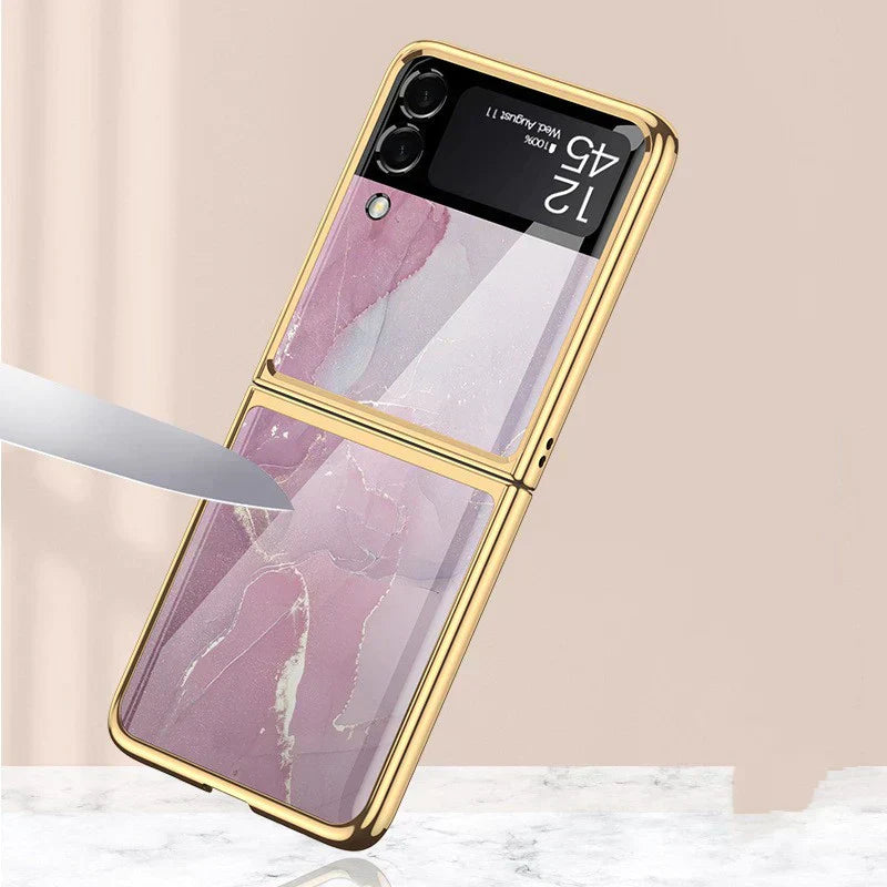 Galaxy Z Flip3 Luxury Splice Marble Case casemarts