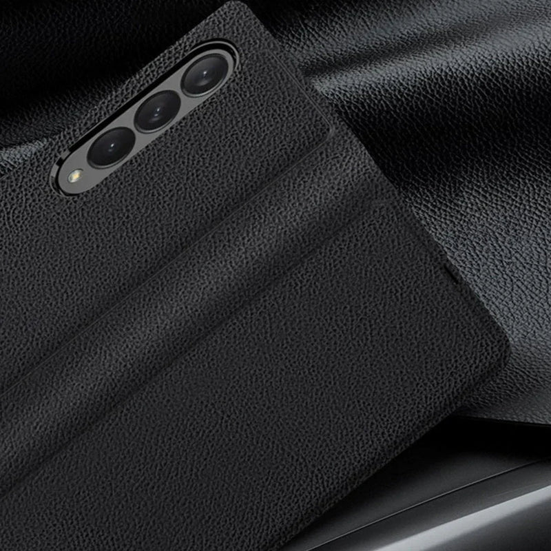 Galaxy Z Fold3 Leather Texture Flip Case casemarts