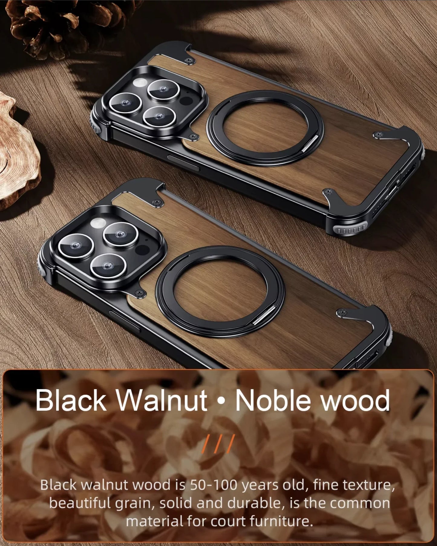 iPhone Luxury Wooden Metal Case